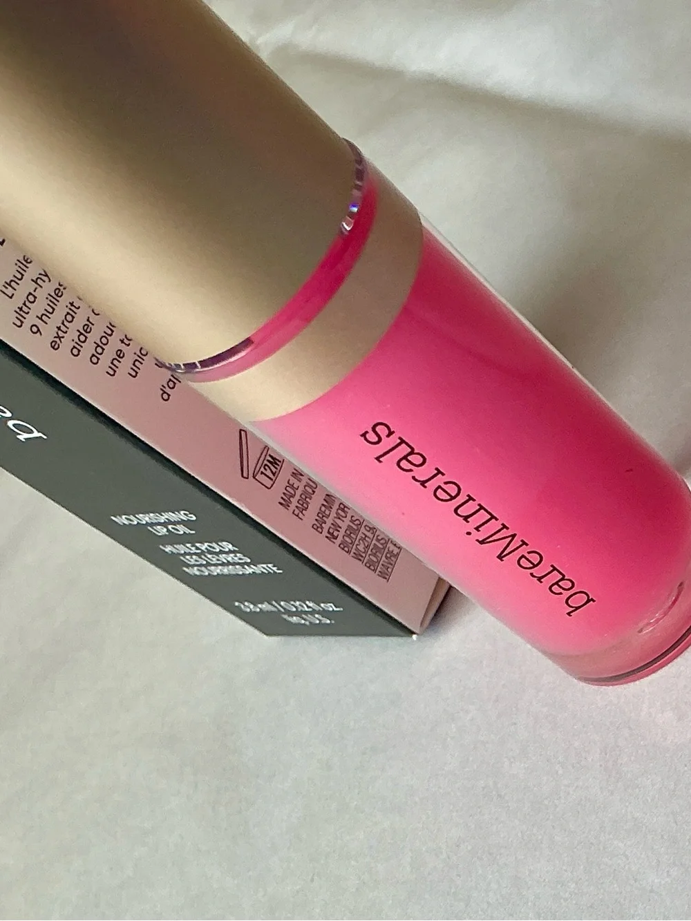bareMinerals Nourishing Lip Oil Delight Pink 3.8ml Vegan NIB